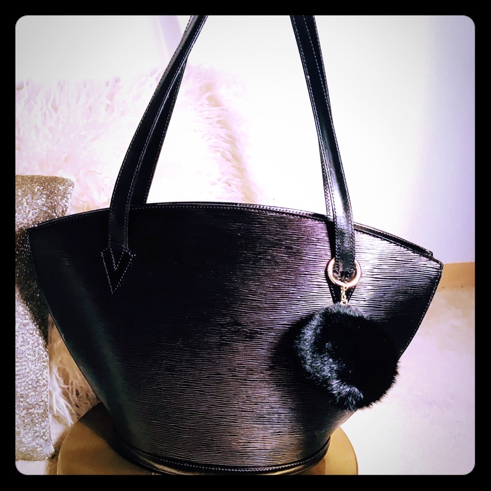 Louis Vuitton Black Textured Shoulder Bag